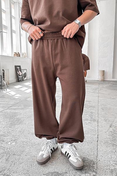 HAFKAGİYİM Καφέ Cozy Premium Basic Φούτερ με λάστιχο πόδι