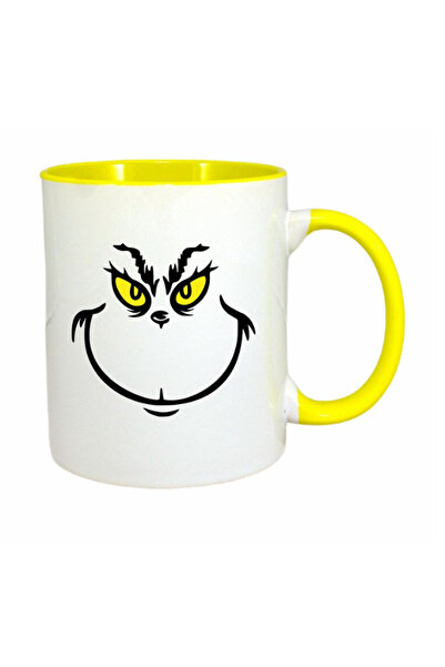 OEM Cana personalizata cu maner galben de Craciun Grinch, INOVATIX®. 330 ml