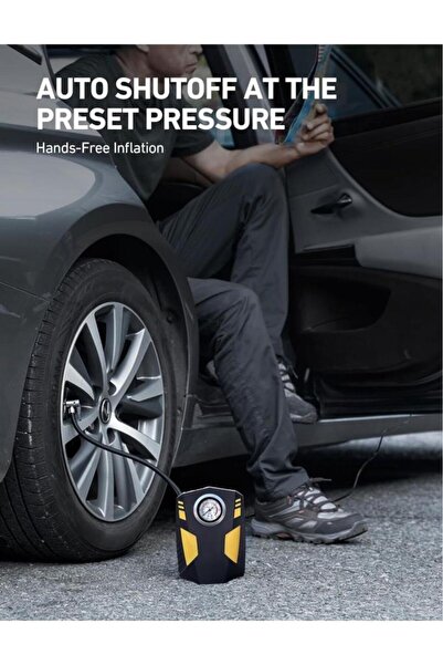 Schulzz Analog Basınç Göstergeli Oto Lastik Şişirme Pompası Hava Kompresörü