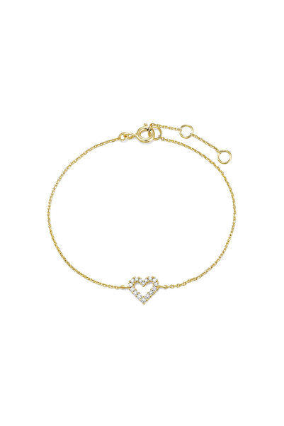 delis Bratara Argint 925, Jw1091, Model Inima, Placata Cu Aur