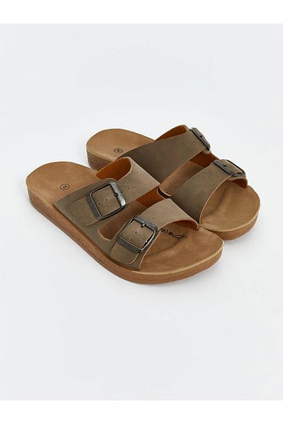 LC Waikiki Lcw Steps Brown Double Striped Girl's Slippers