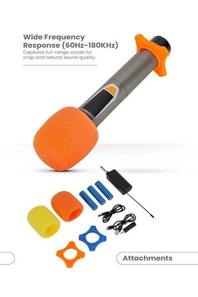 Geepas High-Sensitivity UHF Wireless Microphone with Extended Range and Superior Sound