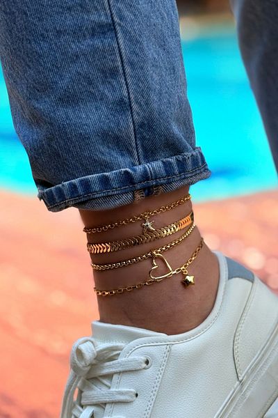 Trendy Butik مجموعة الخلخال (4 قطع)