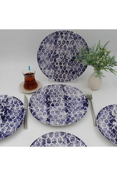 Arna Porselen Snake 25 cm Service Plate Blue