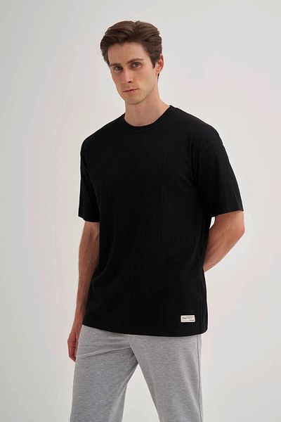 Cazador Ανδρικό μπλουζάκι Crew Neck Black 4263