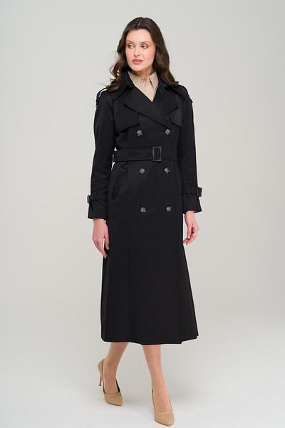 Olcay Trench Coat with Raglan Sleeve Epaulettes and Cloak Detail, Water Repellent Black 6699