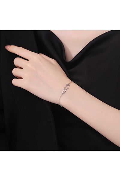 delis Bratara Argint 925, Jw1217, Model Inimioare, Placata Cu Rodiu