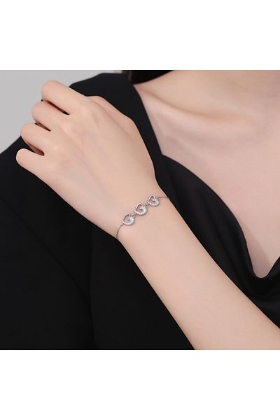 delis Bratara Argint 925, Jw1211, Model Inimioare, Placata Cu Rodiu