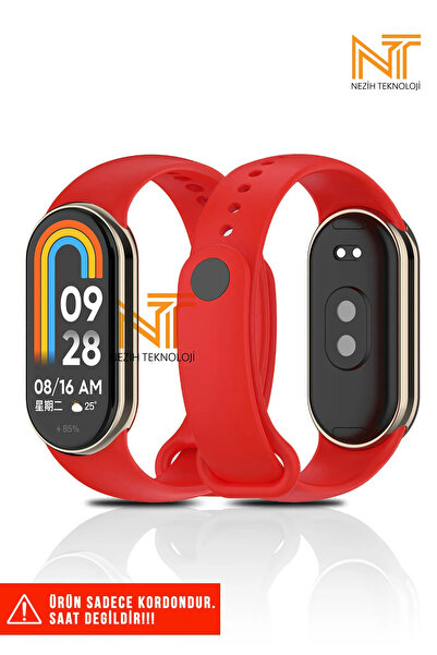 Nezih Case Mi Band 8 / 9 / 10 Uyumlu Klasik Kordon Silikon Strap Kayış