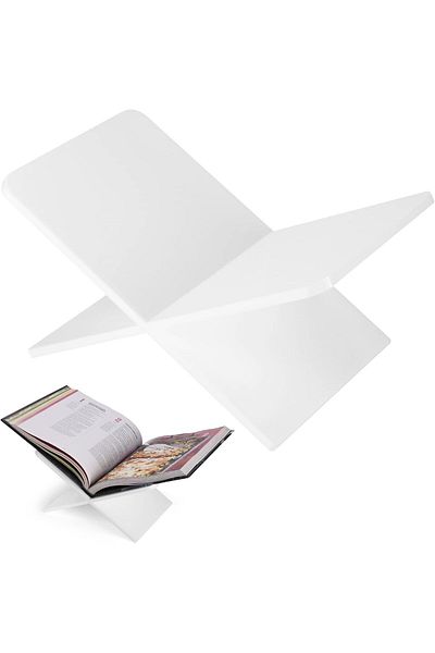 Generic Acrylic Book Holder 11x7x6 In, 2-piece White Book Display Stand For Reading And Display