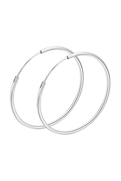 AyçaSilver 925 Ayar Gümüş Halka Küpe 50 mm - 30 mm iki boy