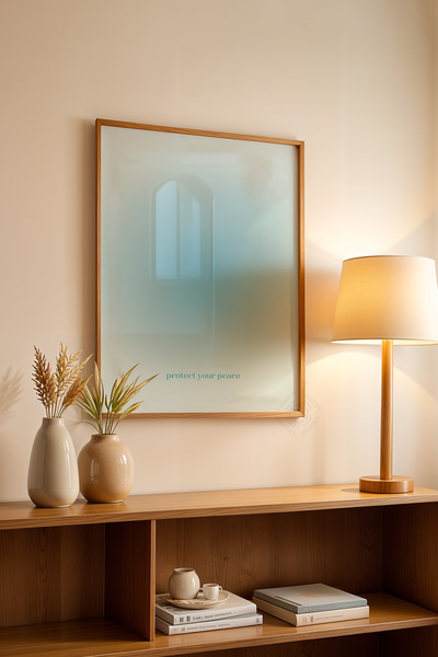 Basquiart Poster din seria Aura cu ramă din lemn, numărul picturii: 180