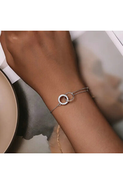 delis Bratara Argint 925, Jw1025, Model 2 Cercuri, Placata Cu Rodiu