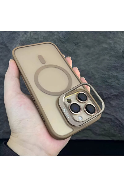 HYPERSOFT Iphone 13 (6.1 inç) Uyumlu Stantlı Mat Görünüm Case Pro Renkli Mags...