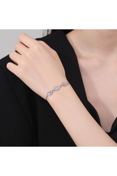 delis Bratara Argint 925, Jw1208, Model Flori, Placata Cu Rodiu