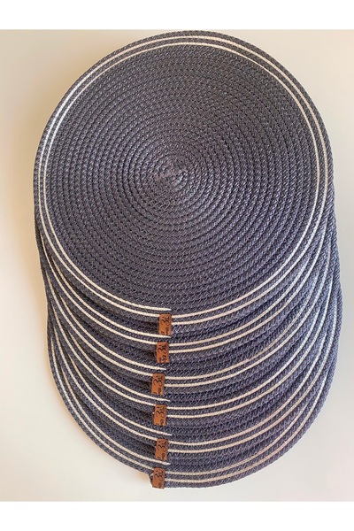 ELÇİÇEK HOME Placemat Set, American Service (2 Pcs) Anthracite