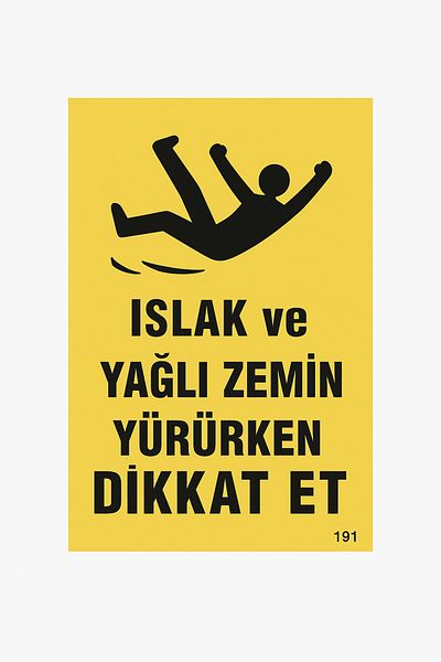 Gündoğdu Warning Sign'Wet and Oily Floor Beware' 23X35 cm