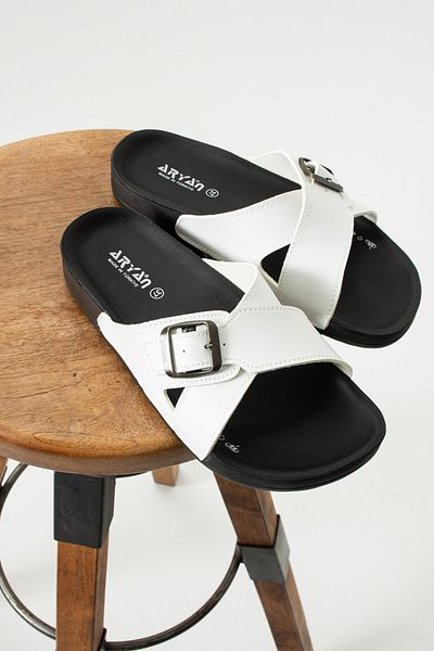 AlbiShoes Scarlett pentru femei, cu cataramă, talpă anatomică încrucișată, confortabilă, ușoară, talpă confortabilă, papuci de zi cu zi pentru femei