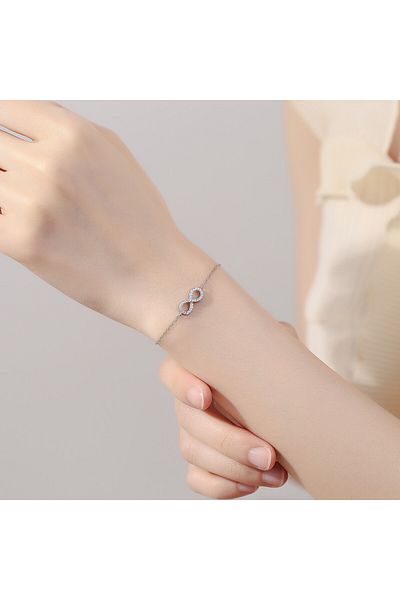 delis Bratara Argint 925, Jw647, Model Infinit, Placata Cu Rodiu