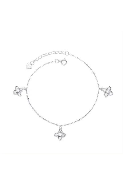 delis Bratara Argint 925, Jw1221, Model Flori, Placata Cu Rodiu