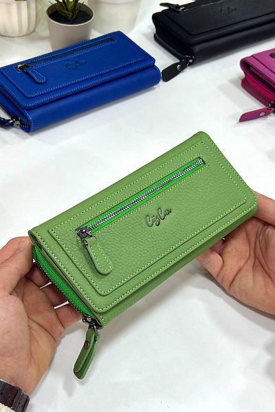 CüzCan Berlin Mint Green Genuine Leather Ultra Useful Women's Wallet