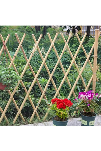 BGA Bahçe balkon dekoratif bambu akordion bahçe çiti çiçek destek çit panel