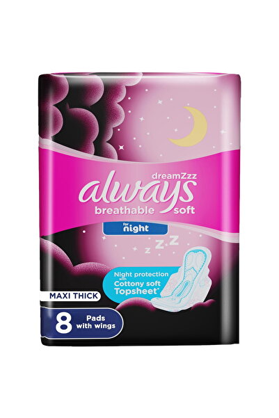 Always Breathable Soft Maxi Thick Night Pads With Wings, 8pcs – Long, Comfy, ...