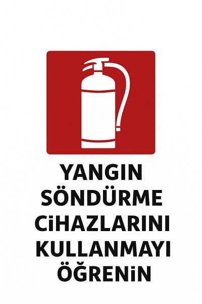 Gündoğdu "تعلم كيفية استخدام أجهزة إطفاء الحريق" علامة تحذيرية مقاس 23 × 35 سم