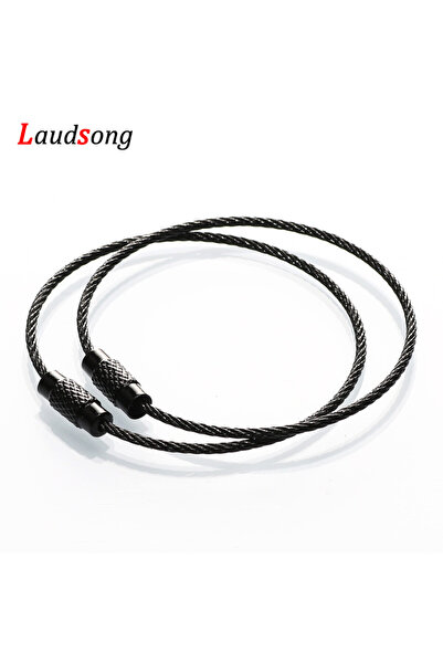 Choice7 Black 10pcs Colorful Stainless Steel Wire Keychain Cable Loop Screw L...