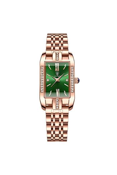 POEDAGAR Ceas dama Poedagar , otel inoxidabil, rose gold, cadran verde