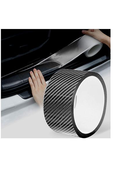 Avex Garnitură autoadeziv pentru prag sau rolă de acoperire a pragului din autocolant Carbon 5D, dimensiune 148 x 4 cm,