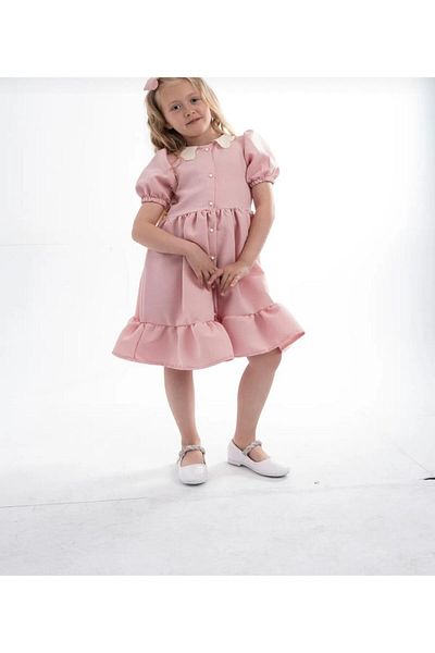 Zelhankids Rochie pentru copii vintage cu guler pregătit de miercuri