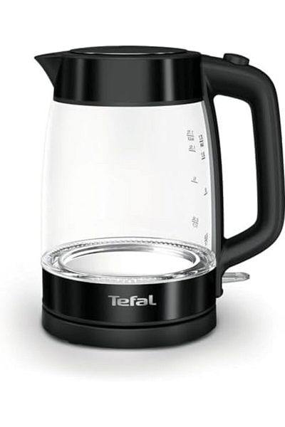 TEFAL Electric Glass Kettle KI840830, with Auto Shut-Off & Removable Mesh Filter, 2200W, 1.7 Liters,