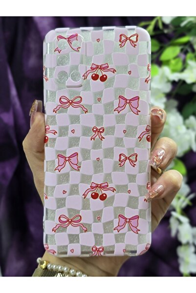 Magic Ring Oppo A52 / Oppo A72 / Oppo A92 Uyumlu Fiyonk ve Kiraz Desenli Şeff...