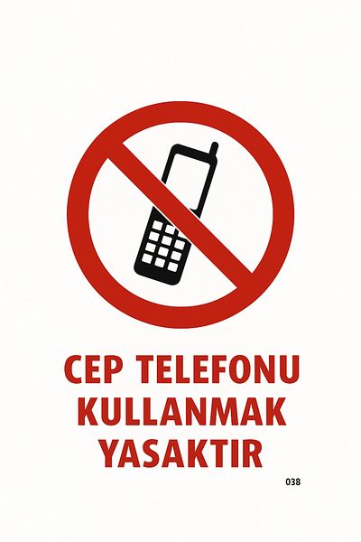 Gündoğdu "ممنوع استخدام الهاتف المحمول" علامة تحذيرية مقاس 23 × 35 سم