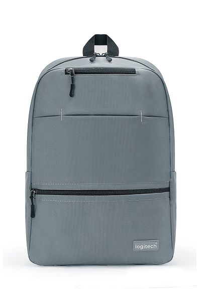 logitech Original 15.6"Inch Gray Fabric Laptop Computer Travel Daily Multi-Eye Unisex Notebook Backpack