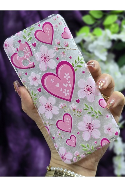 Magic Ring Oppo A52 / Oppo A72 / Oppo A92 Uyumlu Kalp ve Çiçekler Desenli Şef...