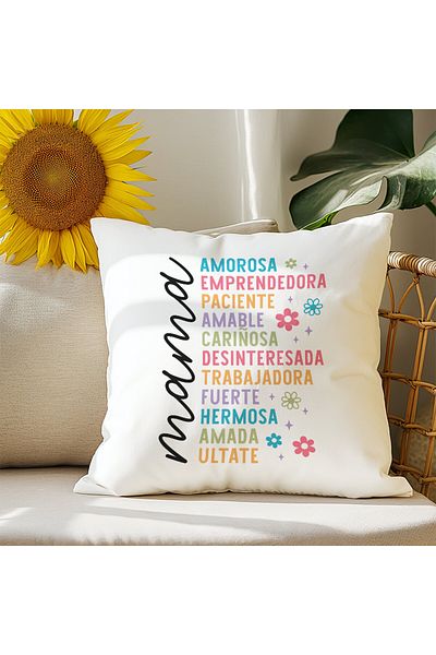 qoeuyl boutique Mother Quotes Printed Mother's Day Gift Fiber Filled Satin Decorative Pillow
