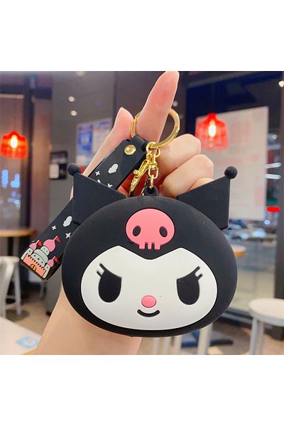 Choice 1pcs Sanrio Keychain Hello Kitty Wallet Kuromi Melody Cinnamoroll Coin Purse Earphone Organizer Data