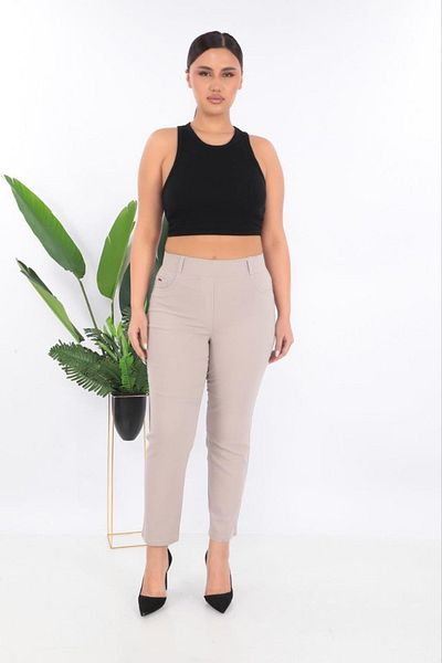 RBKS Plus Size High Waist Cotton Pants