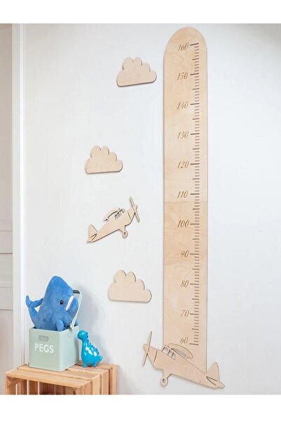 ouz dekor Uçak Desenli Çocuk Boy Cetveli