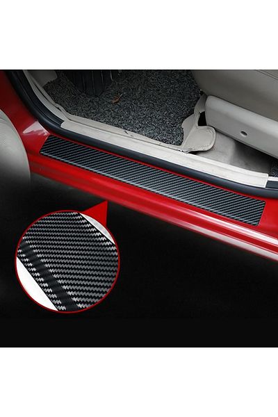 Avex Set de 4 protectii universale de prag Carbon 3D, culoare neagra