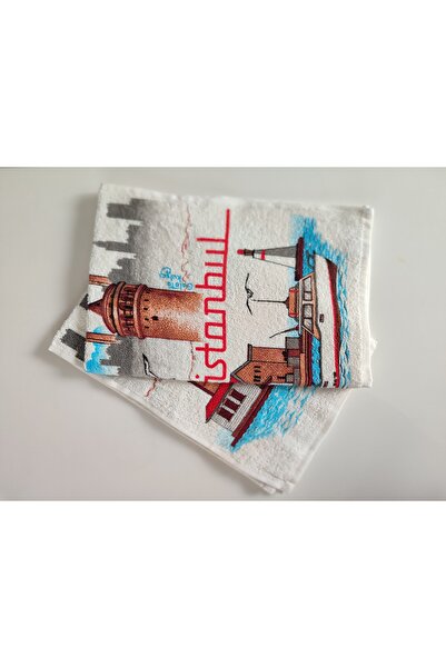 BELİNİS ℅100 Pamuklu Istanbul Baskılı 45x65cm 2 Li El Yüz Havlusu / Mutfak Ha...