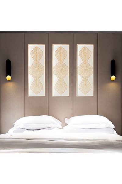 Souq DESIGNS Wall Decor Hand Carved Mandala Wall Decor 1 pc Carved Wooden Panel 92 x 30 CM
