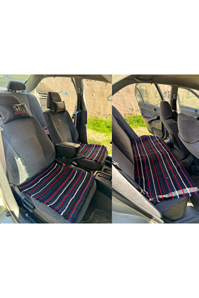 VEMAKS Terletmez Oto Kilim Ön Ve Arka Serme 3 Lü Set Karışık Renk Oto Minder