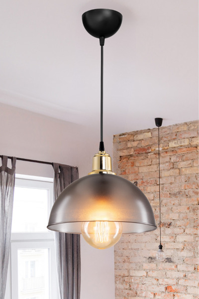 Genel Markalar Haus Yarım Küre Buzlu Füme ABS Altın Kuka Süslü Sarkıt Mutfak ...