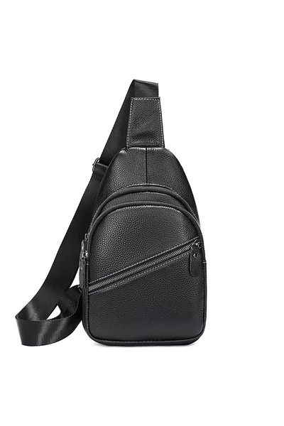 delis Men's Shoulder Bag, Aristide Gt3071, Genuine Leather, Black