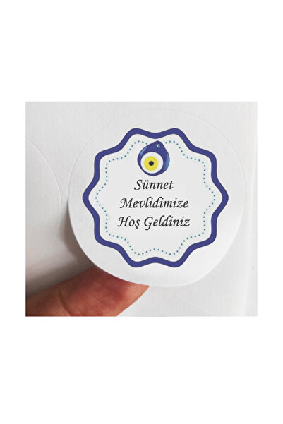 BEYHAN BAYHAN 24 Adet 4 Cm Sünnet Mevlidimize Hoş Geldiniz Mat Etiket Sticker...