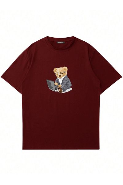 Mad&Calf Μπλουζάκι Unisex Busy Teddy με στάμπα με λαιμόκοψη