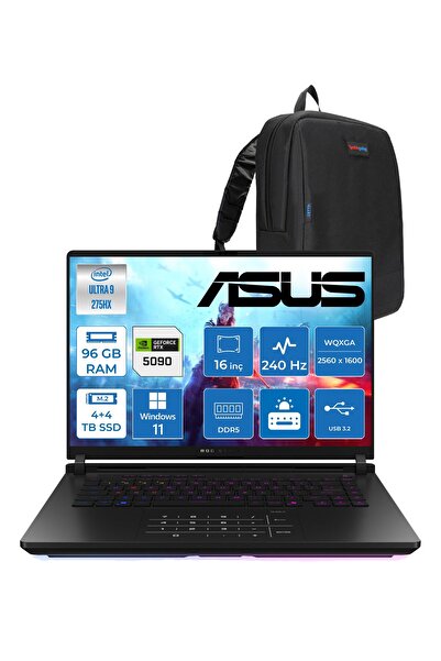 ASUS Strix Scar 16 275HX 96GB 4tb SSD +4tb SSD 24GB/RTX5090 16" 3ms 1200NITS W11PRO WRW14540+ZETTAÇANTA